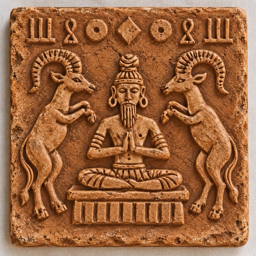 Mithisha Deu (Dev), Ganak 10, terracotta Ganak (seal) in raised relief